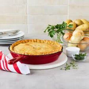 NWOT Sur La Table Enameled Cast Iron Skillet 10" Bright Red Oven Safe 500 F New